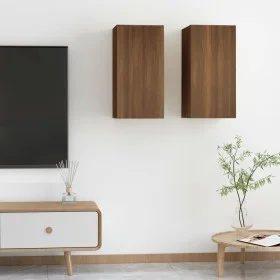 TV-Ständer 2 Stück Eichenholz braun 30,5x30x60 cm von vidaXL, TV-Möbel - Ref: Foro24-815746, Preis: 41,42 €, Rabatt: %