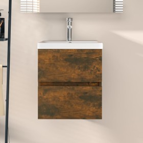 Smoked oak engineered wood washbasin cabinet 41x38.5x45 cm by vidaXL, Bathroom furniture - Ref: Foro24-815645, Price: 38,47 €...