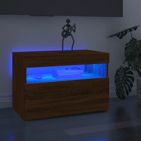 TV-Schrank mit LED-Leuchten, Farbe Eiche geräuchert, 60 x 35 x 40 cm von vidaXL, TV-Möbel - Ref: Foro24-815682, Preis: 46,20 ...