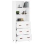 Aparador alto madera contrachapada blanco 69,5x34x180 cm