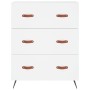 Aparador alto madera contrachapada blanco 69,5x34x180 cm