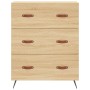 Aparador alto madera contrachapada color roble 69,5x34x180 cm