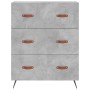 Aparador alto madera contrachapada gris hormigón 69,5x34x180 cm