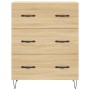 Aparador alto madera contrachapada color roble 69,5x34x180 cm