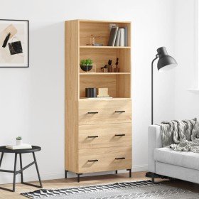 Aparador alto madera contrachapada color roble 69,5x34x180 cm Aparador alto madera contrachapada color roble 69,5x34x180 cm