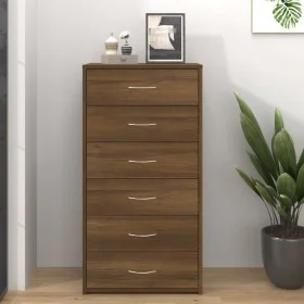 Sideboard mit 6 Schubladen Eiche braun Sperrholz 50x34x96 cm von vidaXL, Sideboards - Ref: Foro24-815365, Preis: 101,42 €, Ra...
