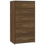 Sideboard with 6 brown oak veneer drawers 50x34x96 cm by vidaXL, Sideboards - Ref: Foro24-815365, Price: 105,81 €, Discount: %