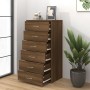 Aparador con 6 cajones contrachapado roble marrón 50x34x96 cm de vidaXL, Aparadores - Ref: Foro24-815365, Precio: 105,81 €, D...