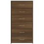 Aparador con 6 cajones contrachapado roble marrón 50x34x96 cm de vidaXL, Aparadores - Ref: Foro24-815365, Precio: 105,81 €, D...