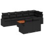 Conjunto de sofá de jardín 9 pcs Negro Poliratán