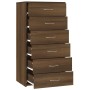 Aparador con 6 cajones contrachapado roble marrón 50x34x96 cm de vidaXL, Aparadores - Ref: Foro24-815365, Precio: 105,81 €, D...