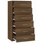 Sideboard with 6 brown oak veneer drawers 50x34x96 cm by vidaXL, Sideboards - Ref: Foro24-815365, Price: 105,81 €, Discount: %