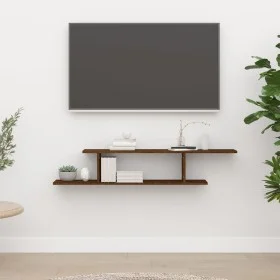 Brown oak wood TV wall shelf 125x18x23 cm by vidaXL, Shelves and shelves - Ref: Foro24-815878, Price: 28,10 €, Discount: %