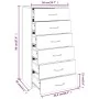 Sideboard mit 6 Schubladen Eiche braun Sperrholz 50x34x96 cm von vidaXL, Sideboards - Ref: Foro24-815365, Preis: 101,43 €, Ra...