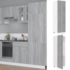 Armario para frigorífico madera gris Sonoma 60x57x207 cm