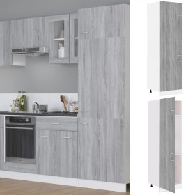 Sonoma grau Holzkühlschrank 60x57x207 cm von vidaXL, Küchenschränke - Ref: Foro24-815601, Preis: 176,27 €, Rabatt: %