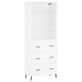 Aparador alto madera contrachapada blanco 69,5x34x180 cm