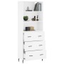 Aparador alto madera contrachapada blanco 69,5x34x180 cm