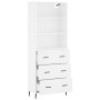 Aparador alto madera contrachapada blanco 69,5x34x180 cm