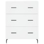 Aparador alto madera contrachapada blanco 69,5x34x180 cm