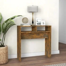 Smoked oak plywood console table 78x30x80 cm by vidaXL, Side tables - Ref: Foro24-815936, Price: 33,70 €, Discount: %