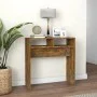 Smoked oak plywood console table 78x30x80 cm by vidaXL, Side tables - Ref: Foro24-815936, Price: 33,70 €, Discount: %