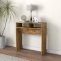 Smoked oak plywood console table 78x30x80 cm by vidaXL, Side tables - Ref: Foro24-815936, Price: 33,70 €, Discount: %