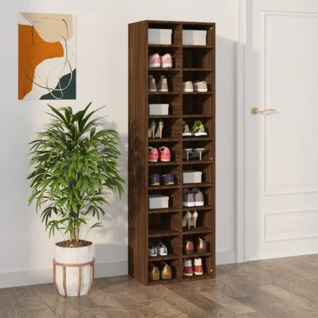 Brown oak plywood shoe rack 54x34x183 cm by vidaXL, Shoe racks and shoe organizers - Ref: Foro24-815302, Price: 150,80 €, Dis...