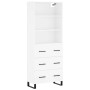 Aparador alto madera contrachapada blanco 69,5x34x180 cm