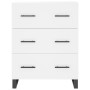Aparador alto madera contrachapada blanco 69,5x34x180 cm