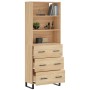 Aparador alto madera contrachapada color roble 69,5x34x180 cm