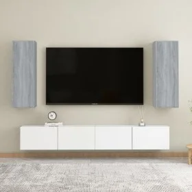 Mueble para TV 2 uds contrachapado gris Sonoma 30,5x30x90 cm de vidaXL, Muebles TV - Ref: Foro24-815750, Precio: 83,43 €, Des...