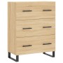 Aparador alto madera contrachapada color roble 69,5x34x180 cm