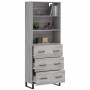 Aparador alto madera contrachapada gris sonoma 69,5x34x180 cm