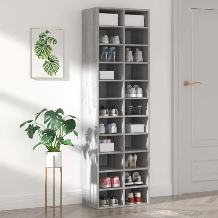 Sonoma gray plywood shoe rack 54x34x183 cm by vidaXL, Shoe racks and shoe organizers - Ref: Foro24-815301, Price: 147,11 €, D...