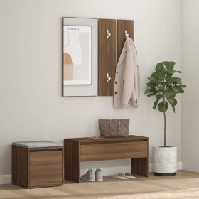 Flurmöbelset aus braunem Eichensperrholz von vidaXL, Kleiderschränke - Ref: Foro24-3120196, Preis: 115,23 €, Rabatt: %
