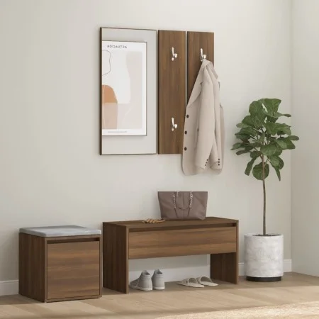 Flurmöbelset aus braunem Eichensperrholz von vidaXL, Kleiderschränke - Ref: Foro24-3120196, Preis: 110,82 €, Rabatt: %