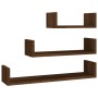Wandregale, 3 Einheiten, braunes Eichenholzwerkstoff von vidaXL, Regale und Regale - Ref: Foro24-815263, Preis: 17,99 €, Raba...