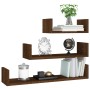 Wandregale, 3 Einheiten, braunes Eichenholzwerkstoff von vidaXL, Regale und Regale - Ref: Foro24-815263, Preis: 17,99 €, Raba...