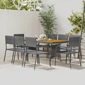 9-piece synthetic rattan garden dining set in gray color. by vidaXL, Garden sets - Ref: Foro24-3120113, Price: 425,84 €, Disc...
