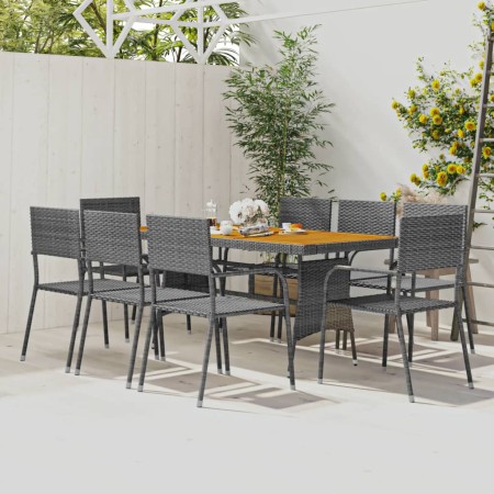 Garten-Esszimmer-Set 9-teilig grau Kunststoff-Rattan von vidaXL, Gartensets - Ref: Foro24-3120113, Preis: 435,54 €, Rabatt: %