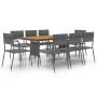 9-piece synthetic rattan garden dining set in gray color. by vidaXL, Garden sets - Ref: Foro24-3120113, Price: 425,84 €, Disc...