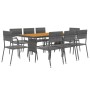 Garten-Esszimmer-Set 9-teilig grau Kunststoff-Rattan von vidaXL, Gartensets - Ref: Foro24-3120113, Preis: 435,54 €, Rabatt: %