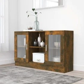 Vitrine aus geräuchertem Eichensperrholz, 120 x 30,5 x 70 cm von vidaXL, Sideboards - Ref: Foro24-815627, Preis: 84,83 €, Rab...