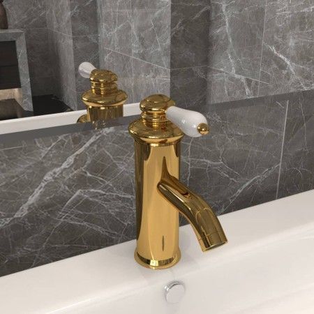 Goldener Waschbeckenhahn 130x180 mm von vidaXL, Wasserhähne - Ref: Foro24-149072, Preis: 38,72 €, Rabatt: %