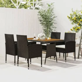 5-Piece Black Synthetic Rattan Garden Dining Set by vidaXL, Garden sets - Ref: Foro24-3120098, Price: 343,71 €, Discount: %