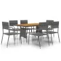 Garden dining set 7 pieces gray synthetic rattan by vidaXL, Garden sets - Ref: Foro24-3120103, Price: 344,35 €, Discount: %