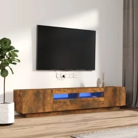 Set de muebles TV con LEDS 2 pzas contrachapada roble ahumado de vidaXL, Muebles TV - Ref: Foro24-3120170, Precio: 102,80 €, ...