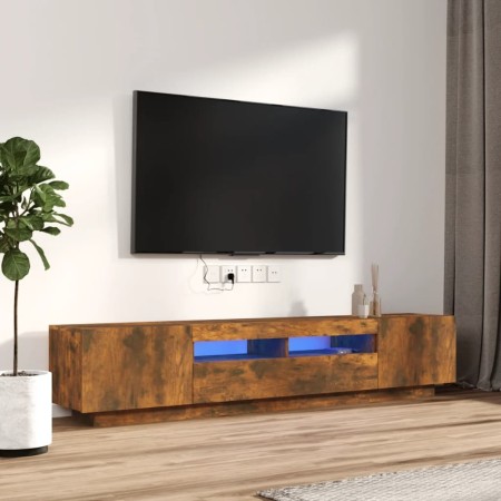 TV-Möbel-Set mit LEDS 2 Stück Räuchereiche Sperrholz von vidaXL, TV-Möbel - Ref: Foro24-3120170, Preis: 104,06 €, Rabatt: %