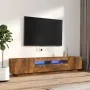 TV-Möbel-Set mit LEDS 2 Stück Räuchereiche Sperrholz von vidaXL, TV-Möbel - Ref: Foro24-3120170, Preis: 102,80 €, Rabatt: %